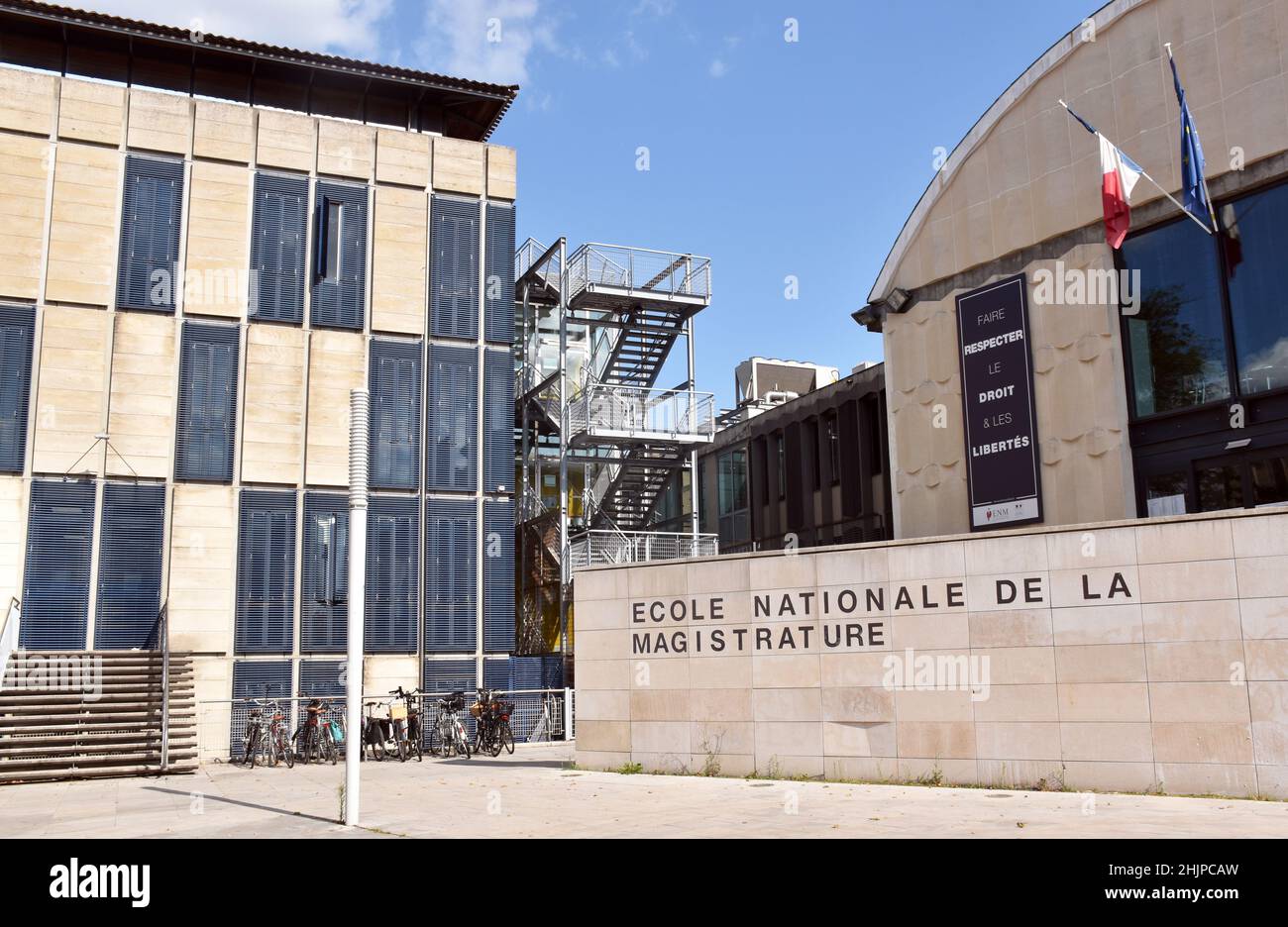 L’École nationale de la magistrature, The French National School for the Judiciary, an example of Rational architecture subtly inserted into the city Stock Photo