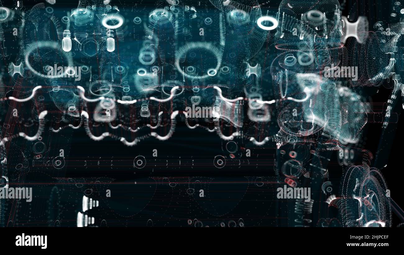 Tech Particles System Abstract technology particles mesh background Stock Photo - Alamy