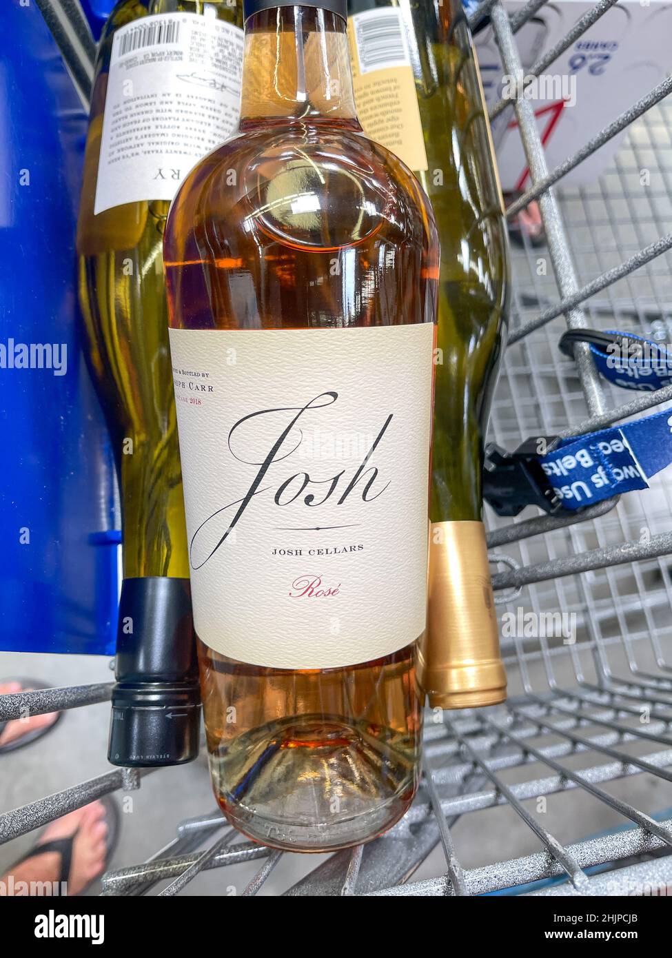 Orlando, FL USA April 27, 2021 Josh Rose Wine in a grocery cart at a