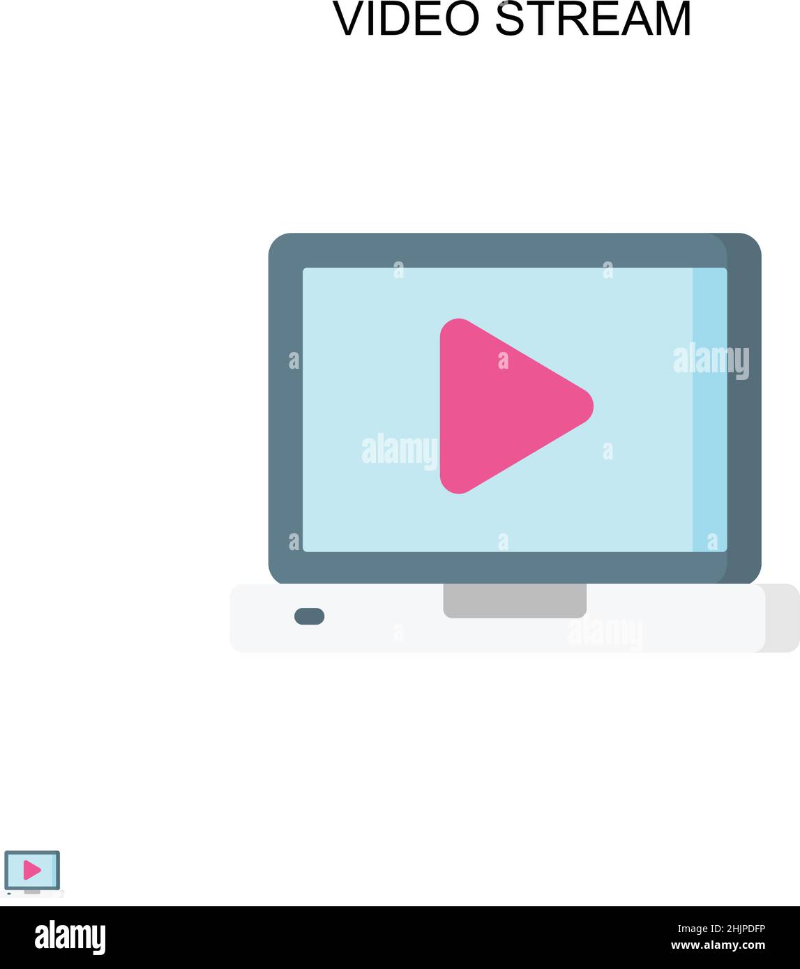 Video stream Simple vector icon. Illustration symbol design template for web mobile UI element. Stock Vector