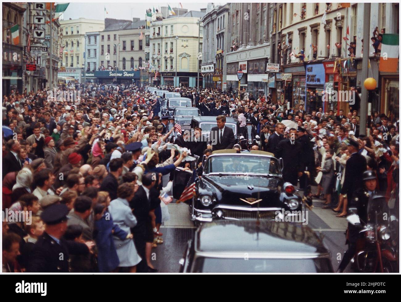 ireland, dublin, jfk, motorcade, 35th president, president john kennedy, jack kennedy Stock Photo