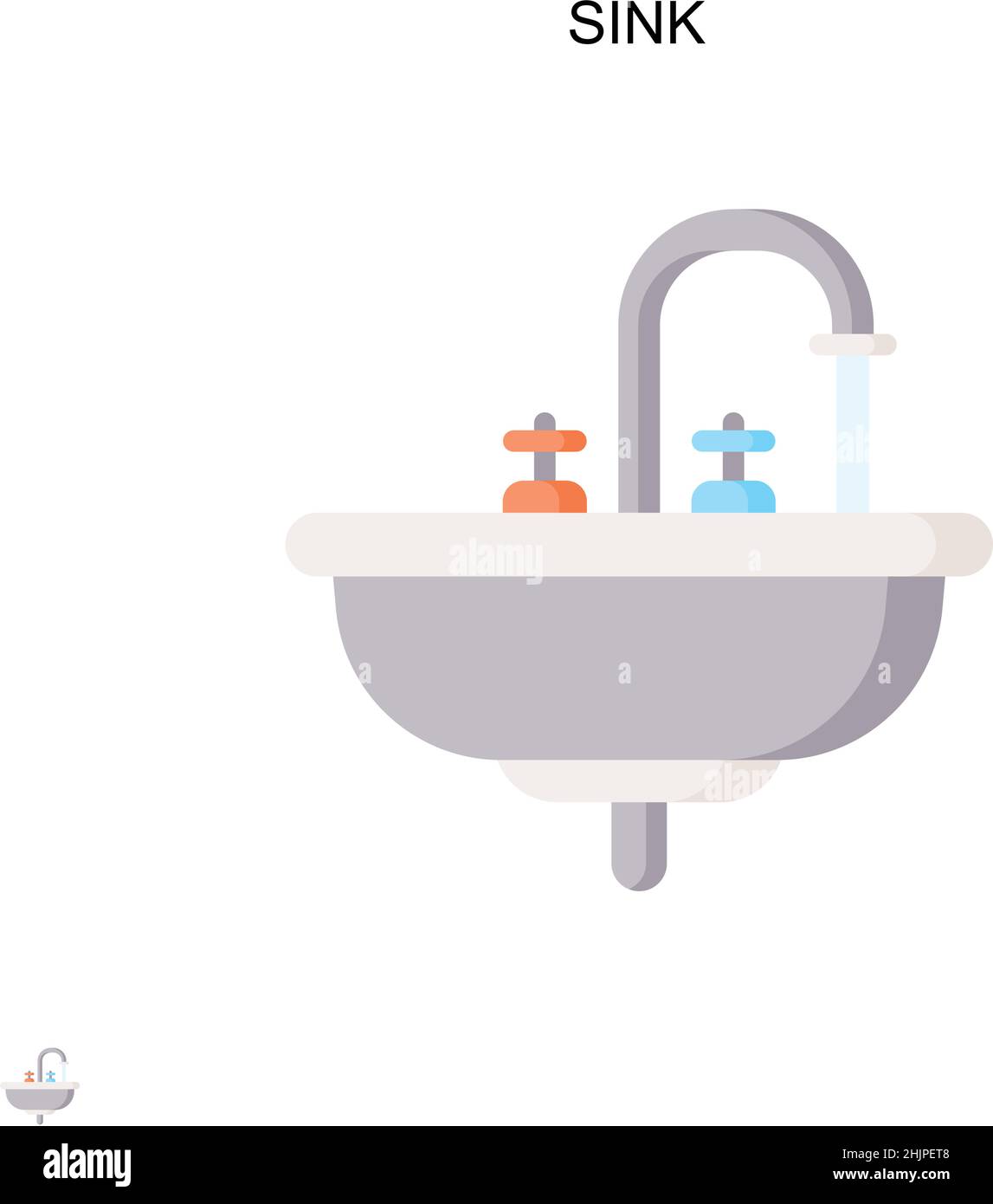 Sink Simple vector icon. Illustration symbol design template for web mobile UI element. Stock Vector