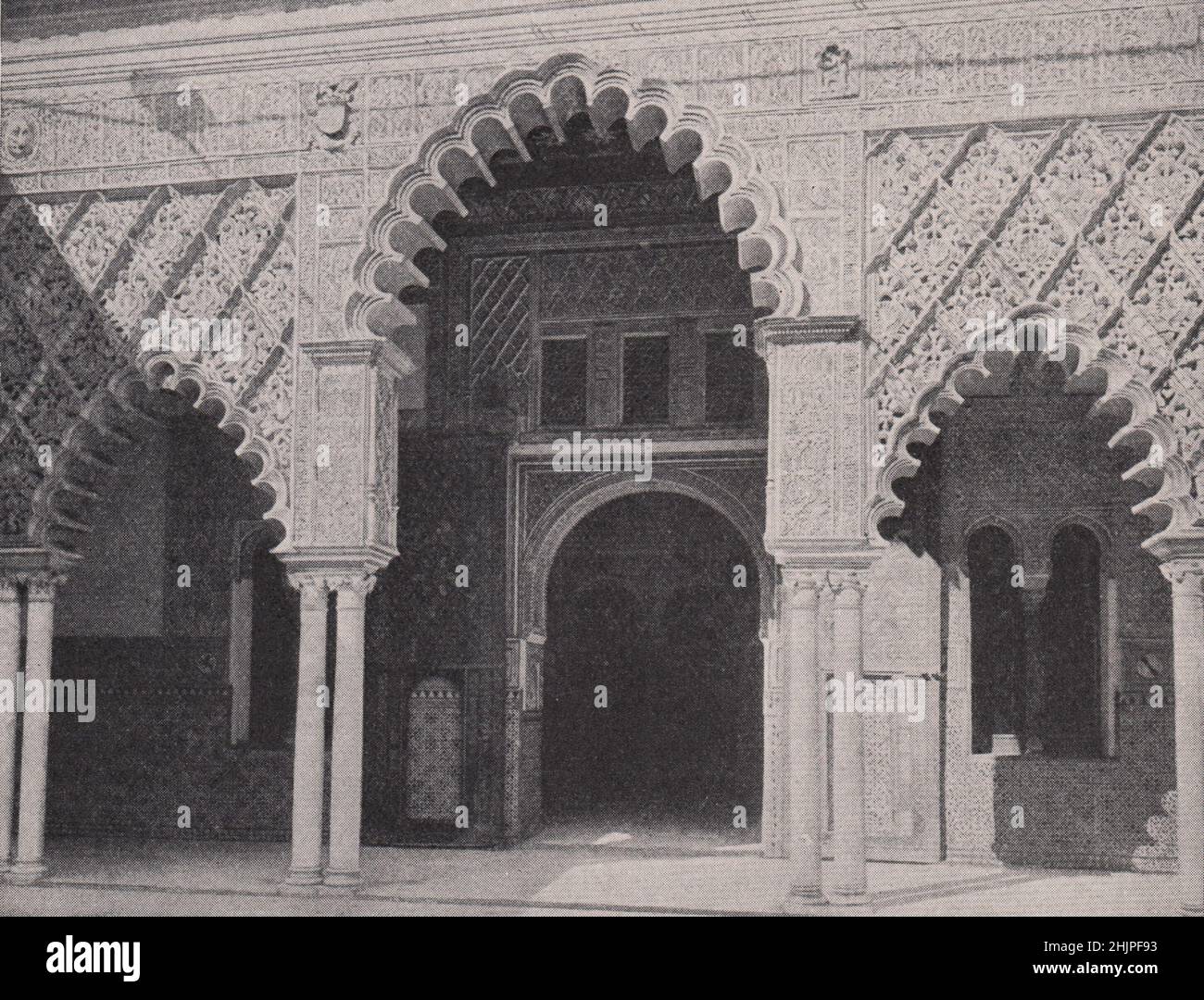Sleeping-Chambers of Moorish Kings in the Alcazar, Seville. Spain. Andalusia (1923) Stock Photo