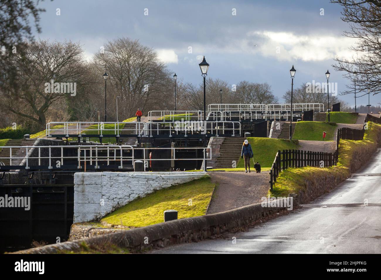 Muirtown Locks along the Caledonian Canal near the Muirtown Basin Inverness Scotland Stock Photo