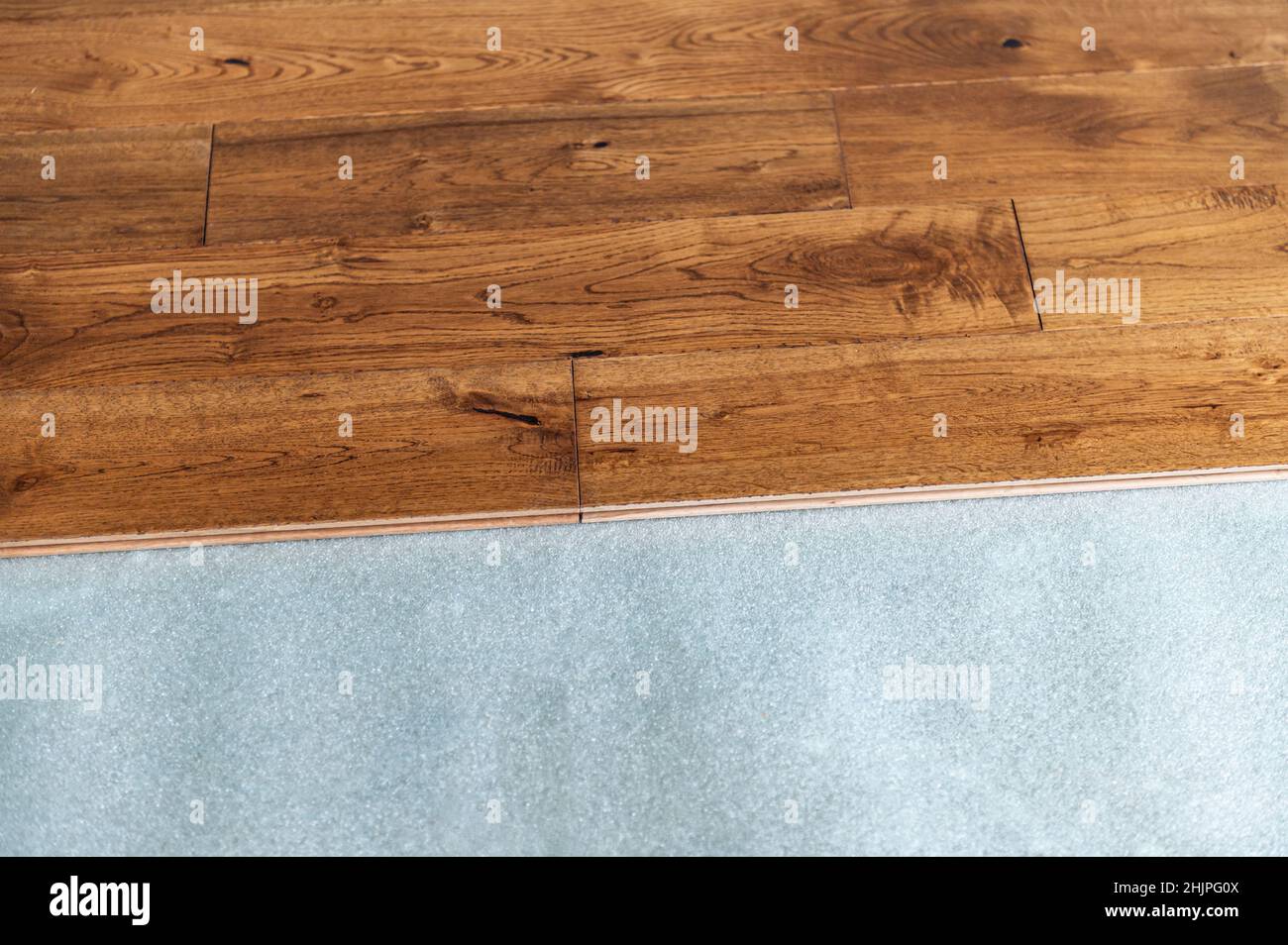 Solid oak wood flooring Stock Photo - Alamy