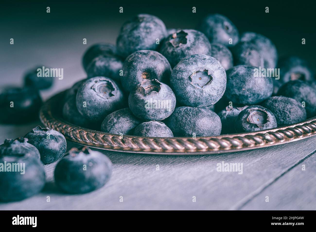 Blueberry antioxidant organic superfood in a bowl Stock Photo