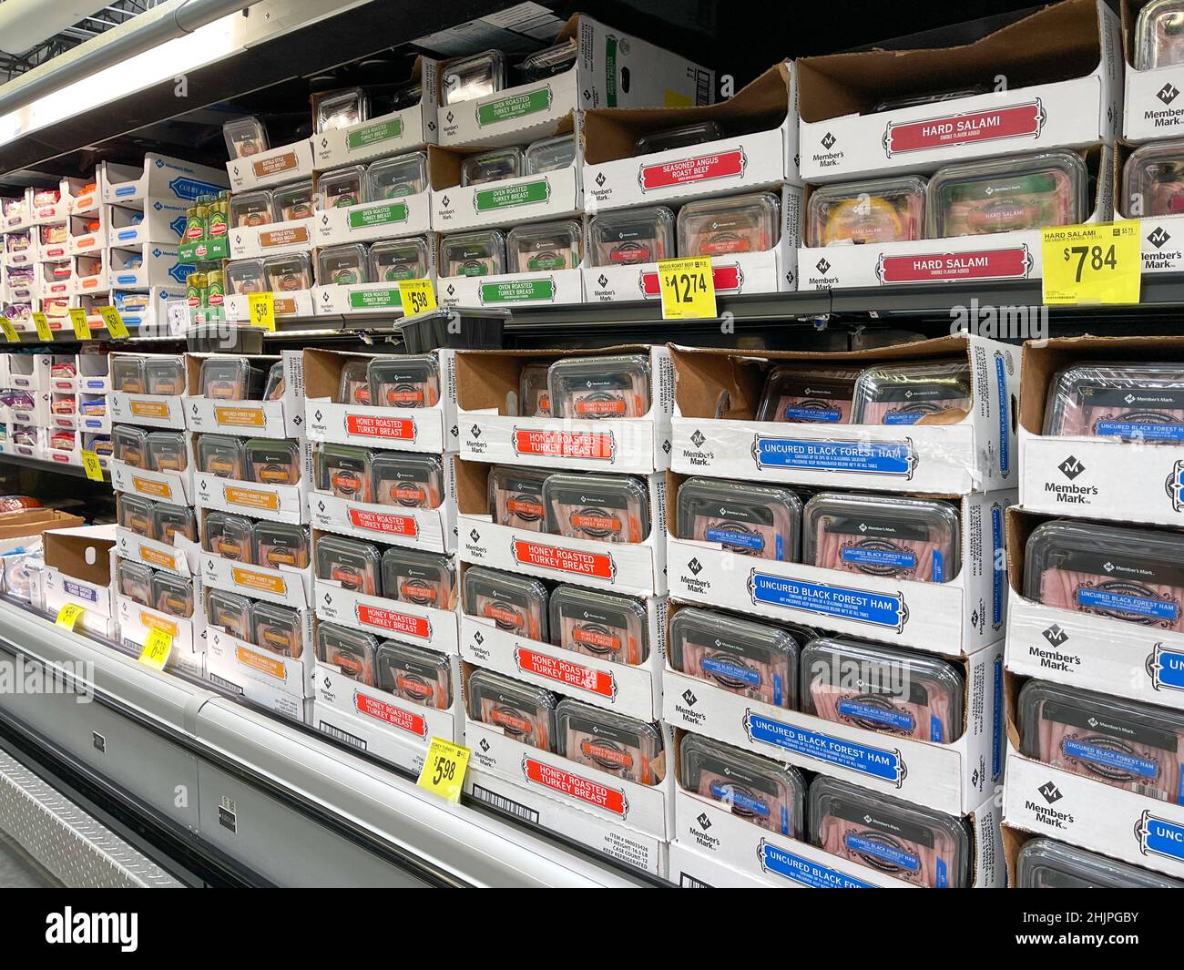 A Super Market Meat Section Aisle Stock Photo, Picture and Royalty