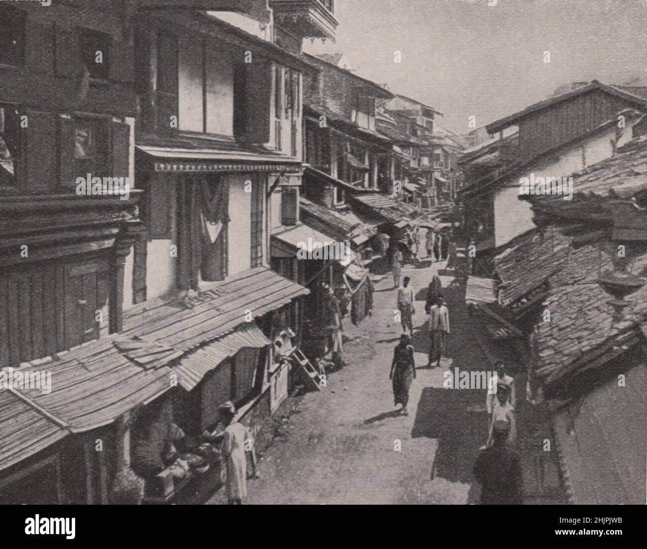 Primitive Houses of a native street of Surat. India. Bombay and Gujarat