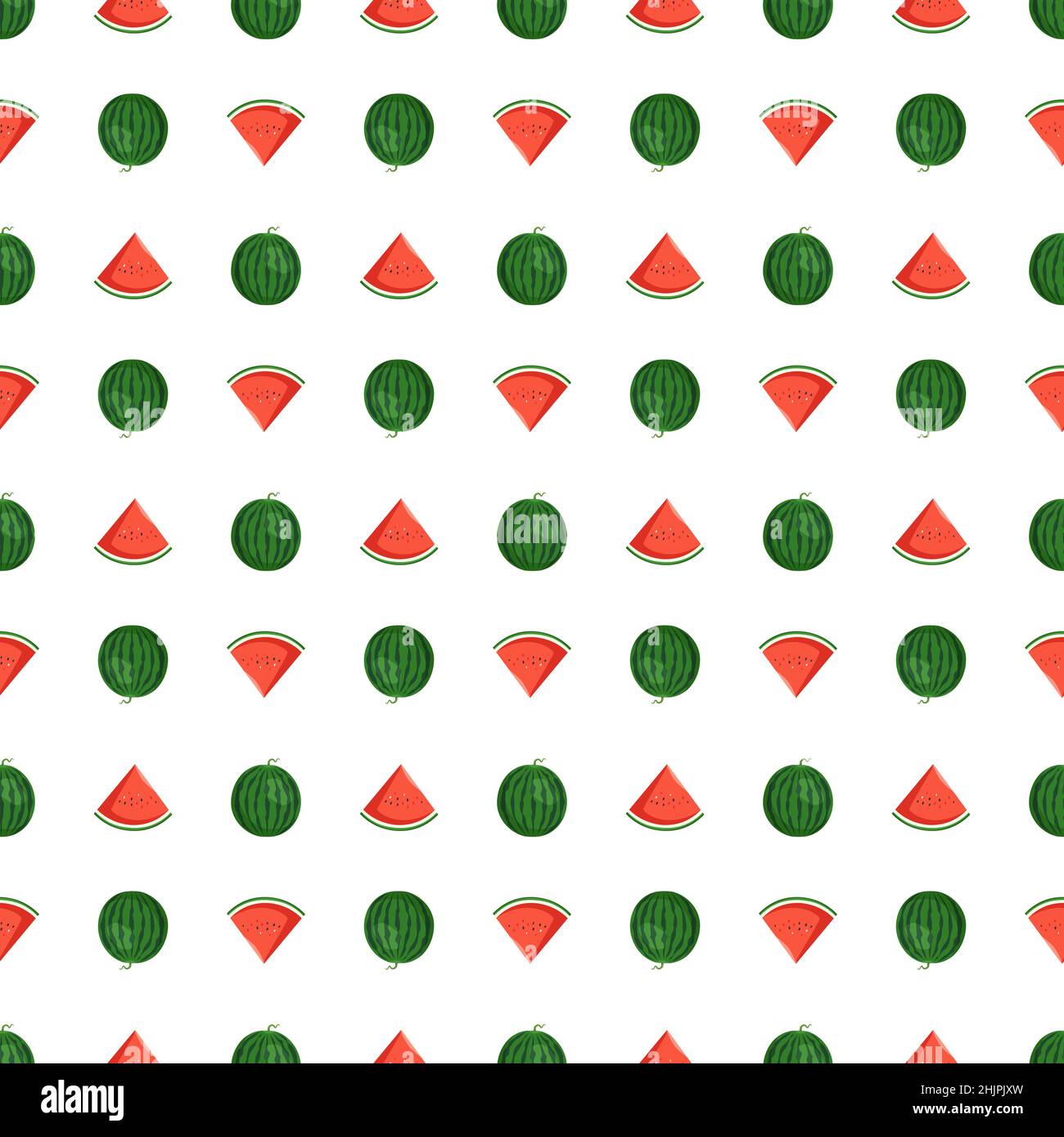 Seamless cute pattern with striped watermelons. Summer print sweetness ...