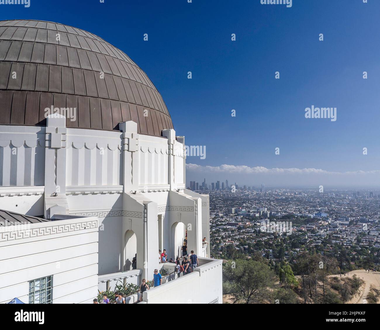 Los Angeles, CA, USA - January 16, 2016 - Exterior of the Griffith Observatory facade in Los Angeles, CA. Stock Photo