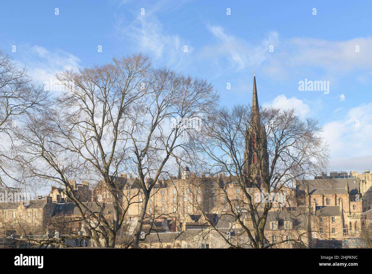 Edinburgh old town in winter, Scotland Stock Photo