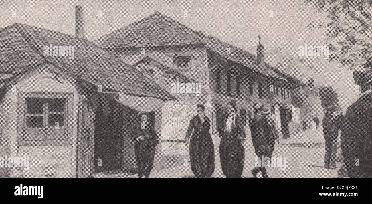 Feminine fashions in a semi-oriental town of Herzegovina. Bosnia Herzegovina. Bosnia & Herzegovina (1923) Stock Photo