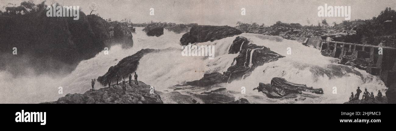 Power of the Rapids harnessed to make Electricity- by Paulo affonso falls on the Sao Francisco river. Brazil (1923) Stock Photo