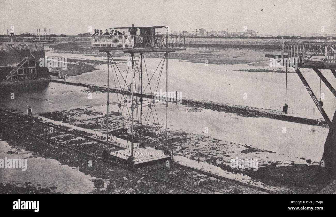 Invention of a Citizen of St. Malo, a bridge that walks on the bottom of the sea. Ille-et-Vilaine. Brittany (1923) Stock Photo