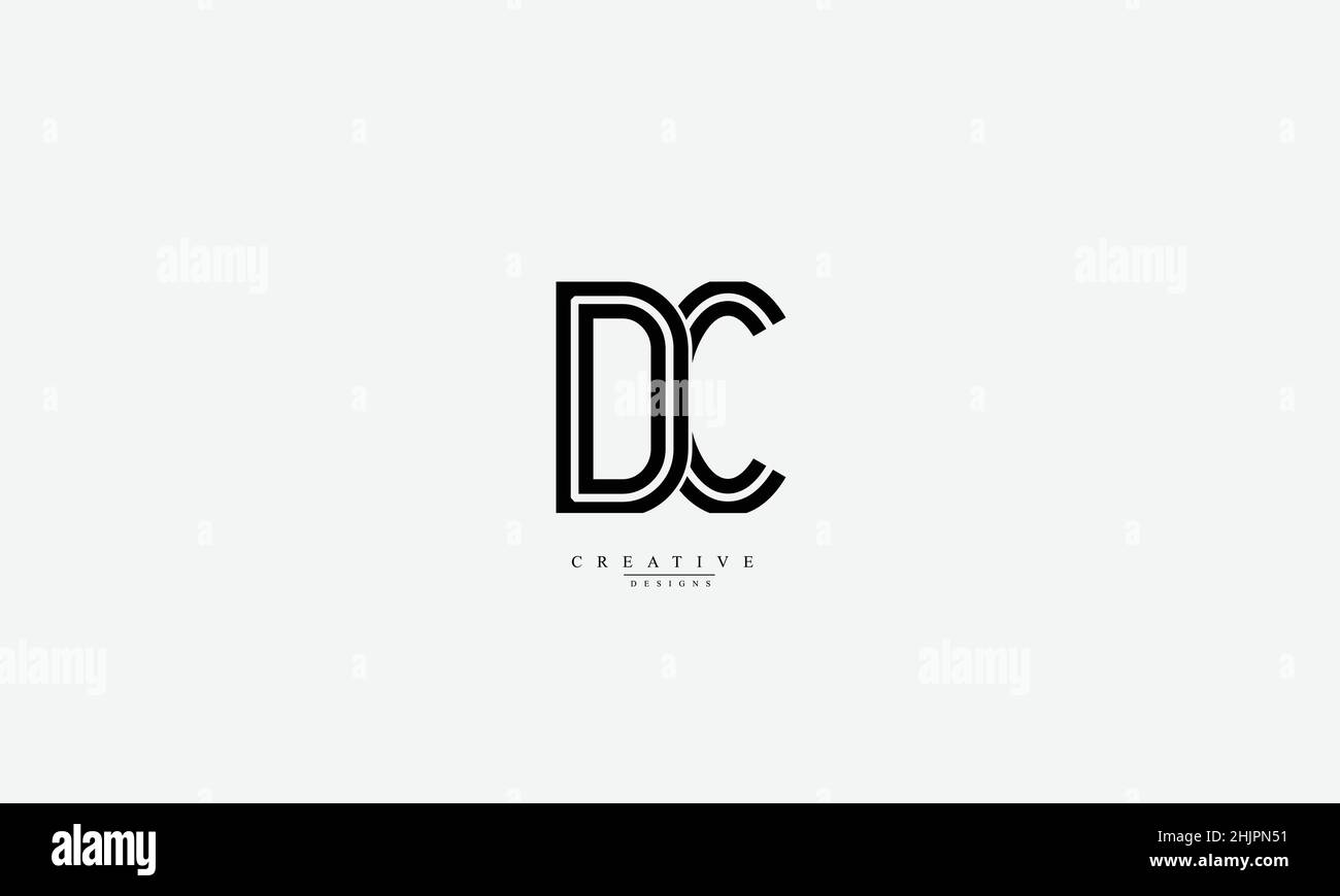 DC CD D C Alphabet letters Initials Monogram logo Stock Vector