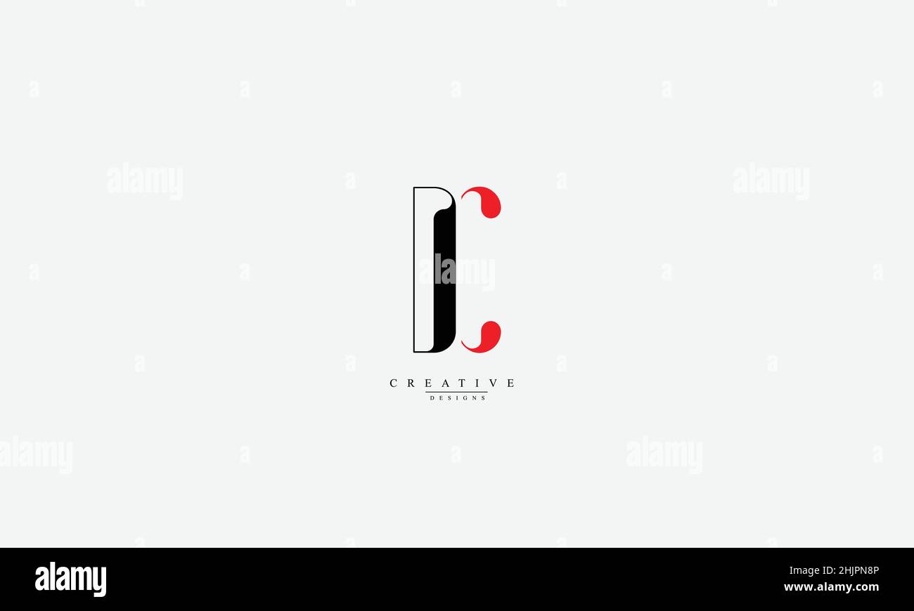 DC CD D C Alphabet letters Initials Monogram logo Stock Vector