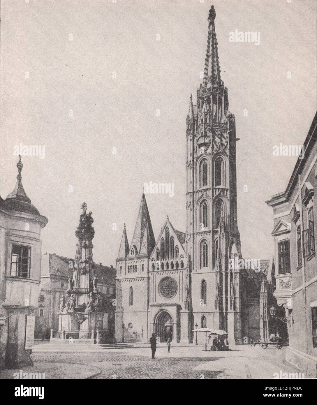 Medieval church of S. Matthias in the Oldest part of Buda. Hungary. Budapest (1923) Stock Photo