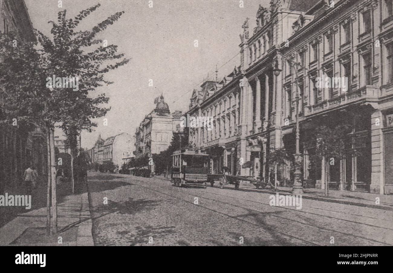 Elizabeth Boulevard, an important artery of Bukarest. Romania. Bucharest (1923) Stock Photo