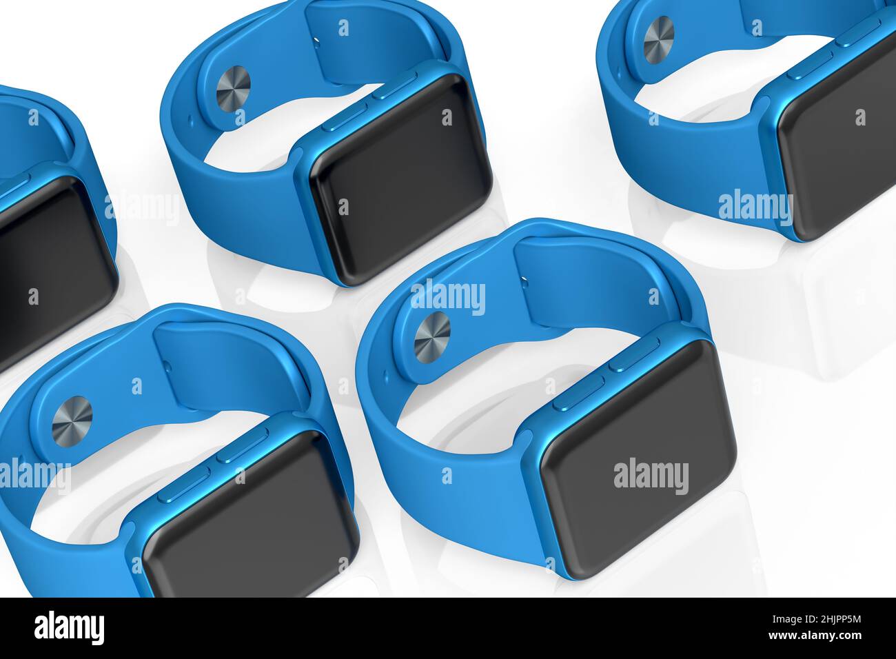 Mockup of smart watches on white background. 3D render concept pattern ...