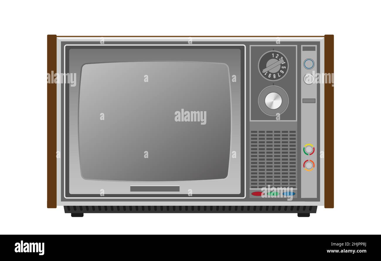 Vintage TV isolated on white background. EPS 10 Stock Vector Image ...