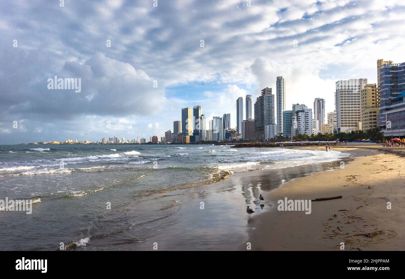 Cartagena de Indias, a magical place to enjoy its beach, its breeze and sea on vacation. Stock Photo