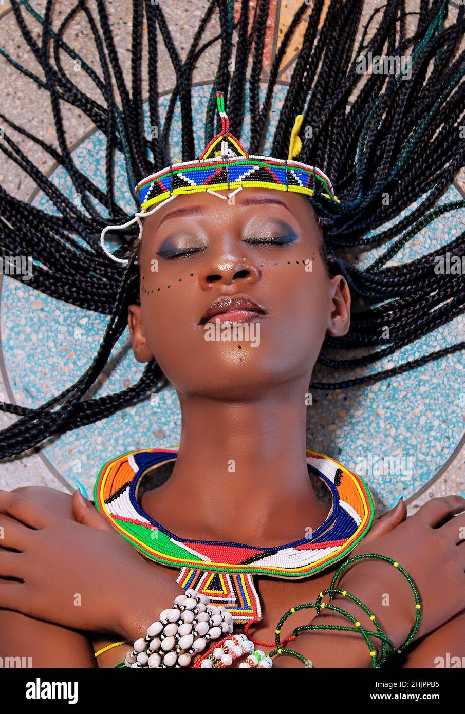 Black cute melanin African models Stock Photo