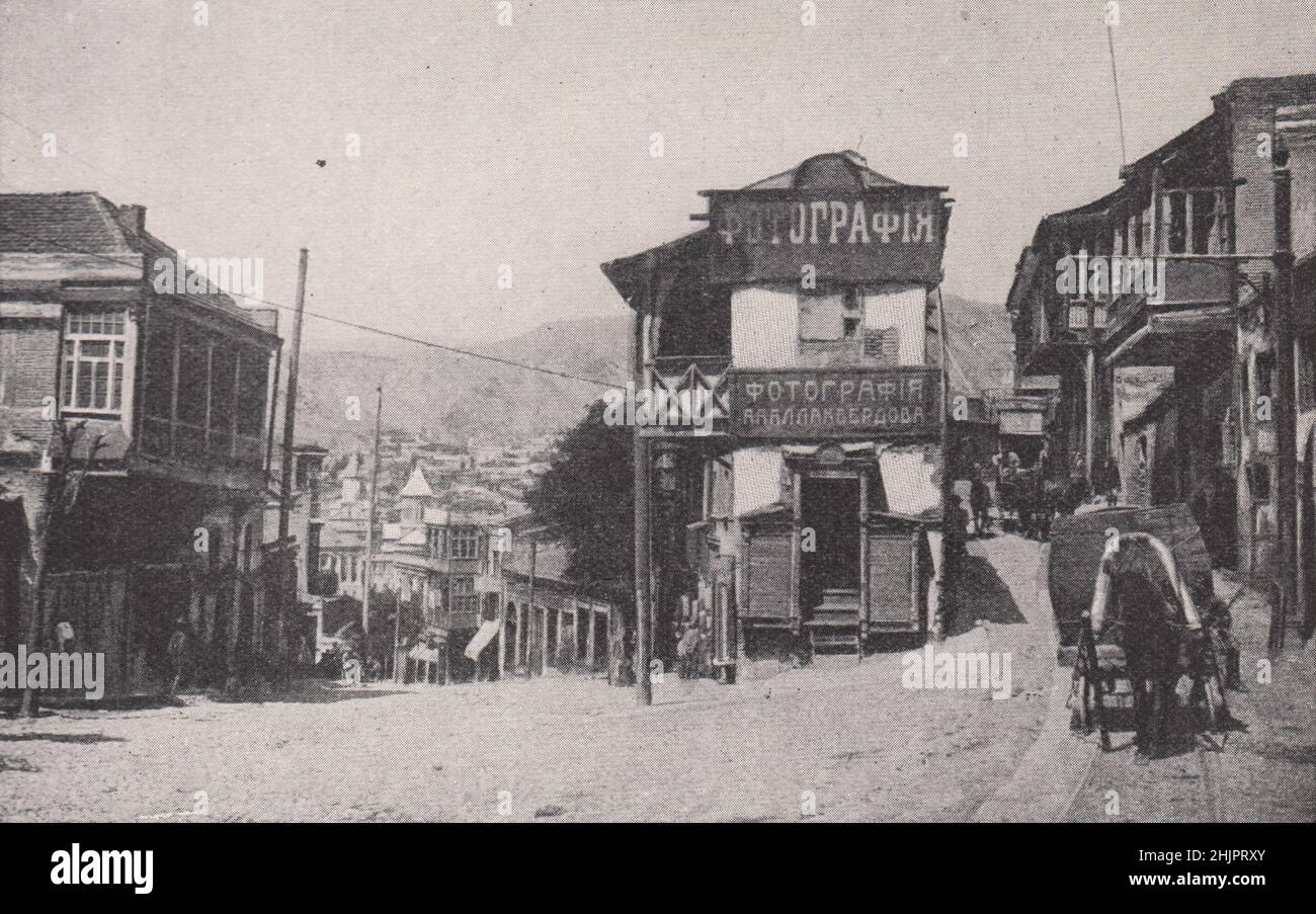 Thoroughfare of Tiflis, in the Eastern part of the Town. Georgia. Caucasia (1923) Stock Photo