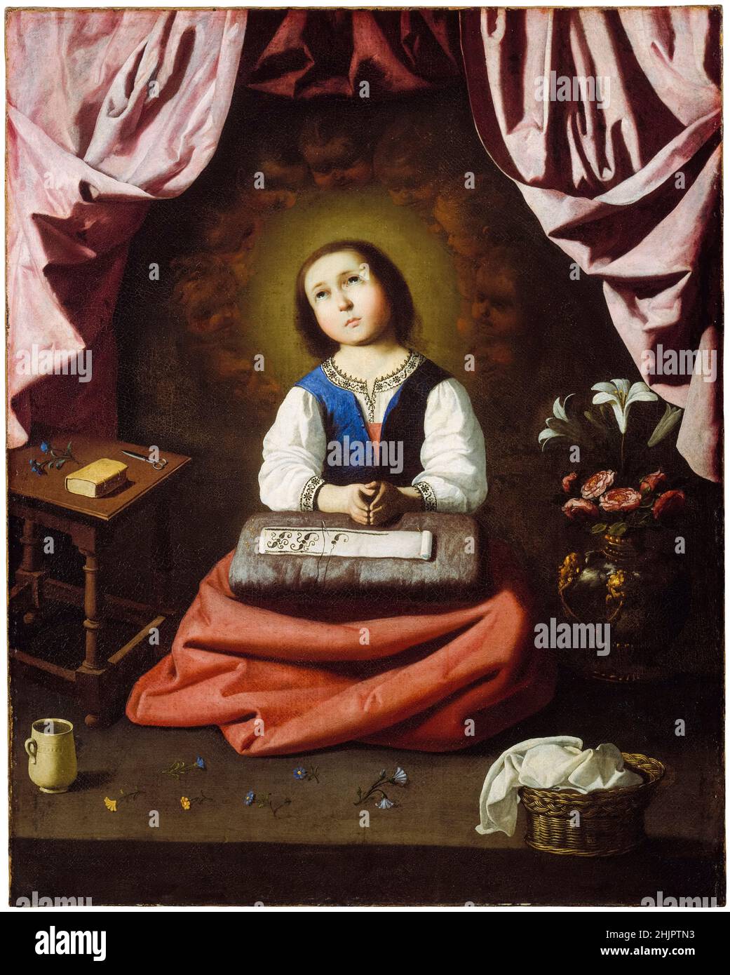 The Young Virgin, painting by Francisco de Zurbarán, 1632-1633 Stock Photo