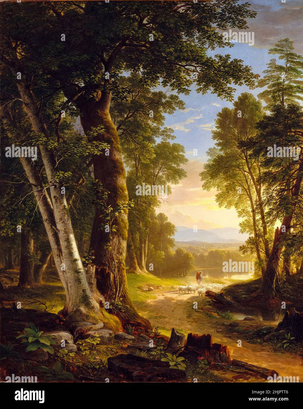 Asher Brown Durand, The Beeches, landscape painting, 1845 Stock Photo
