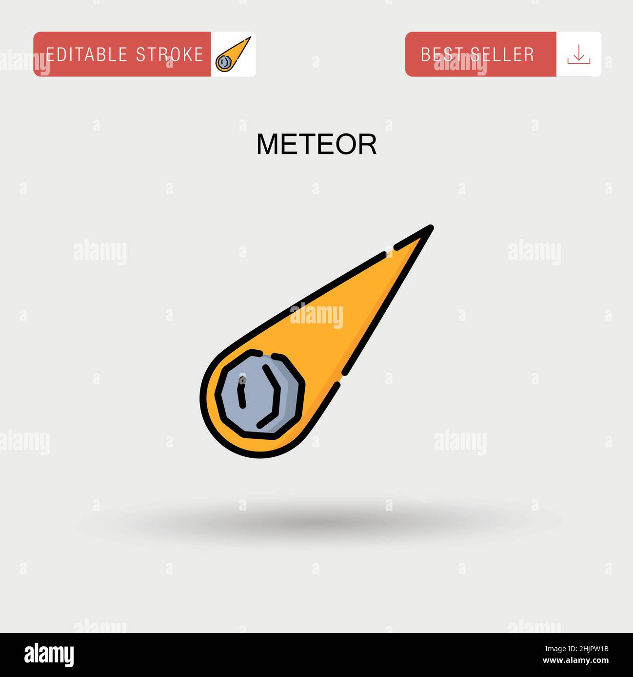 Meteor Simple vector icon. Stock Vector