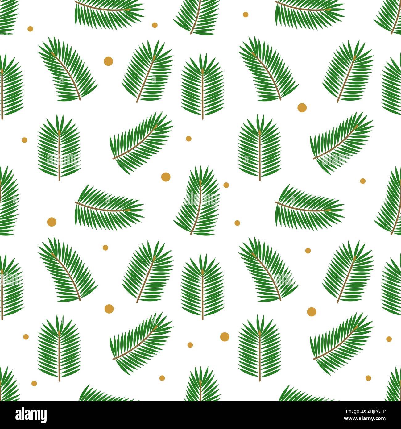 Christmas tree fir branches green seamless pattern. Vector illustration ...