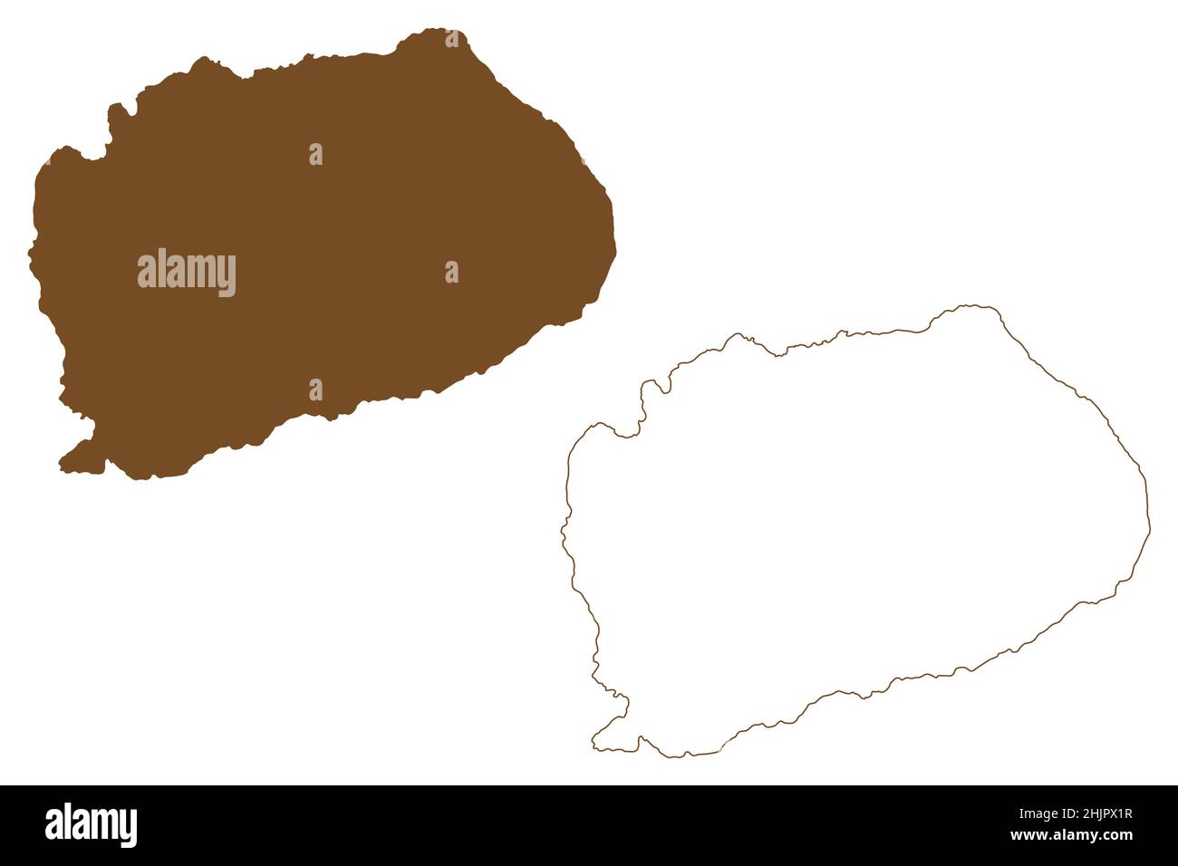 Ombo island (Kingdom of Norway) map vector illustration, scribble ...