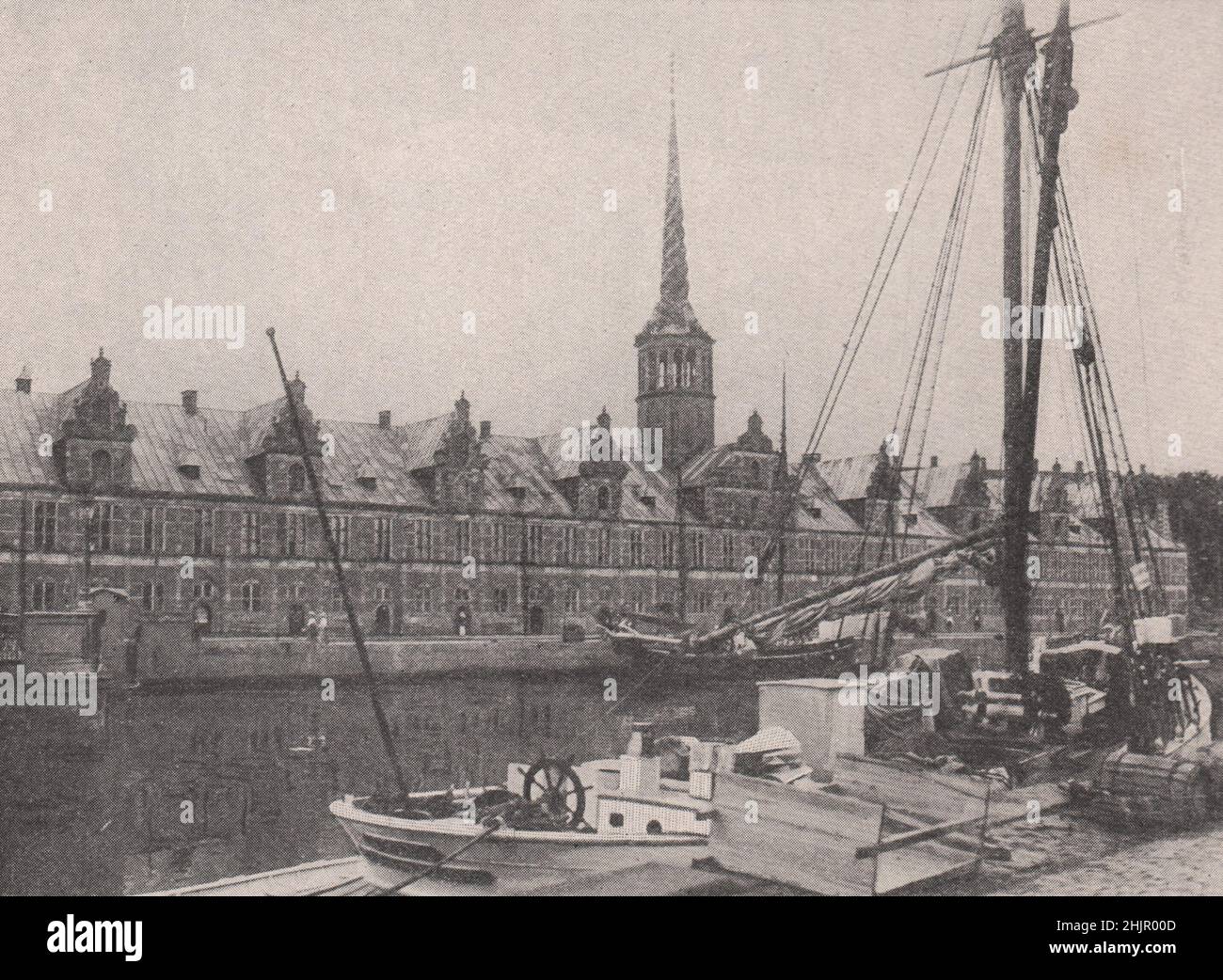 One of the best preserved of Copenhagen's older edifices. Denmark (1923) Stock Photo