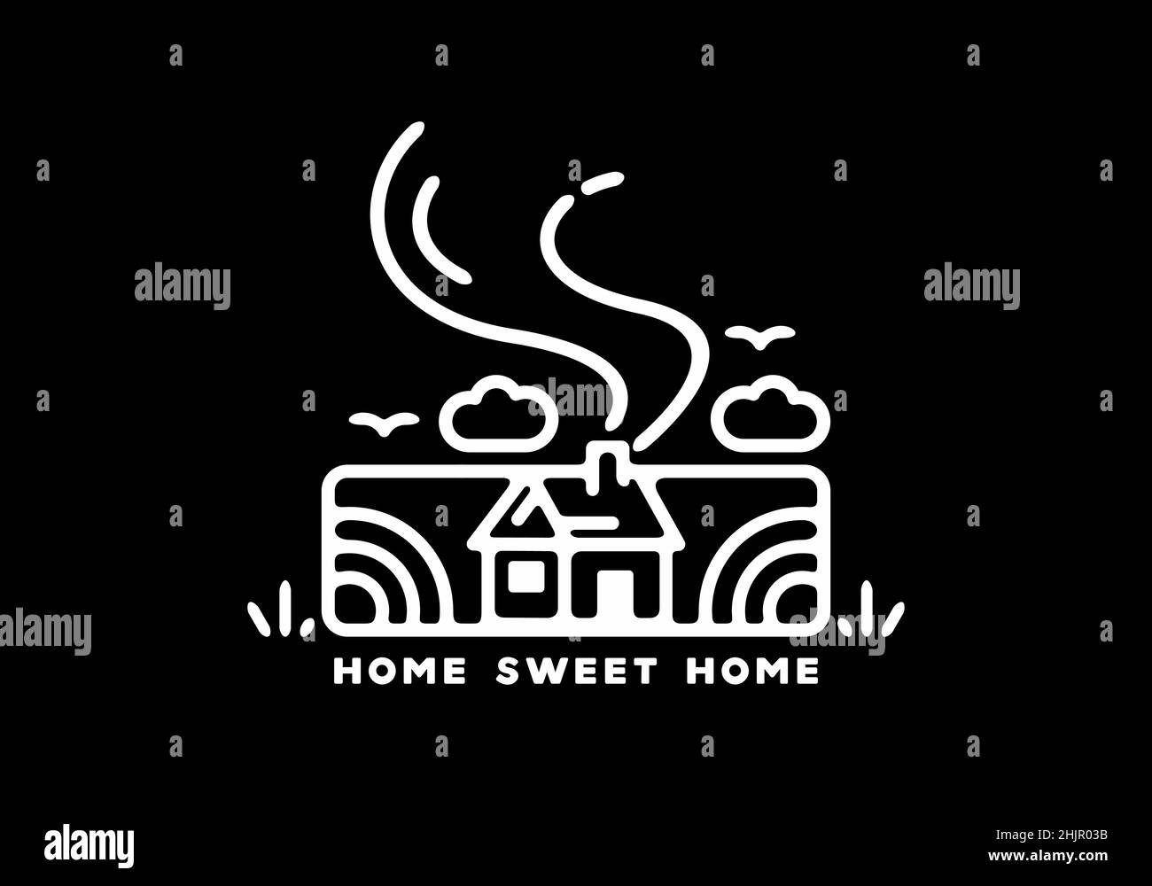Home sweet concept white Stock Vector Images - Alamy