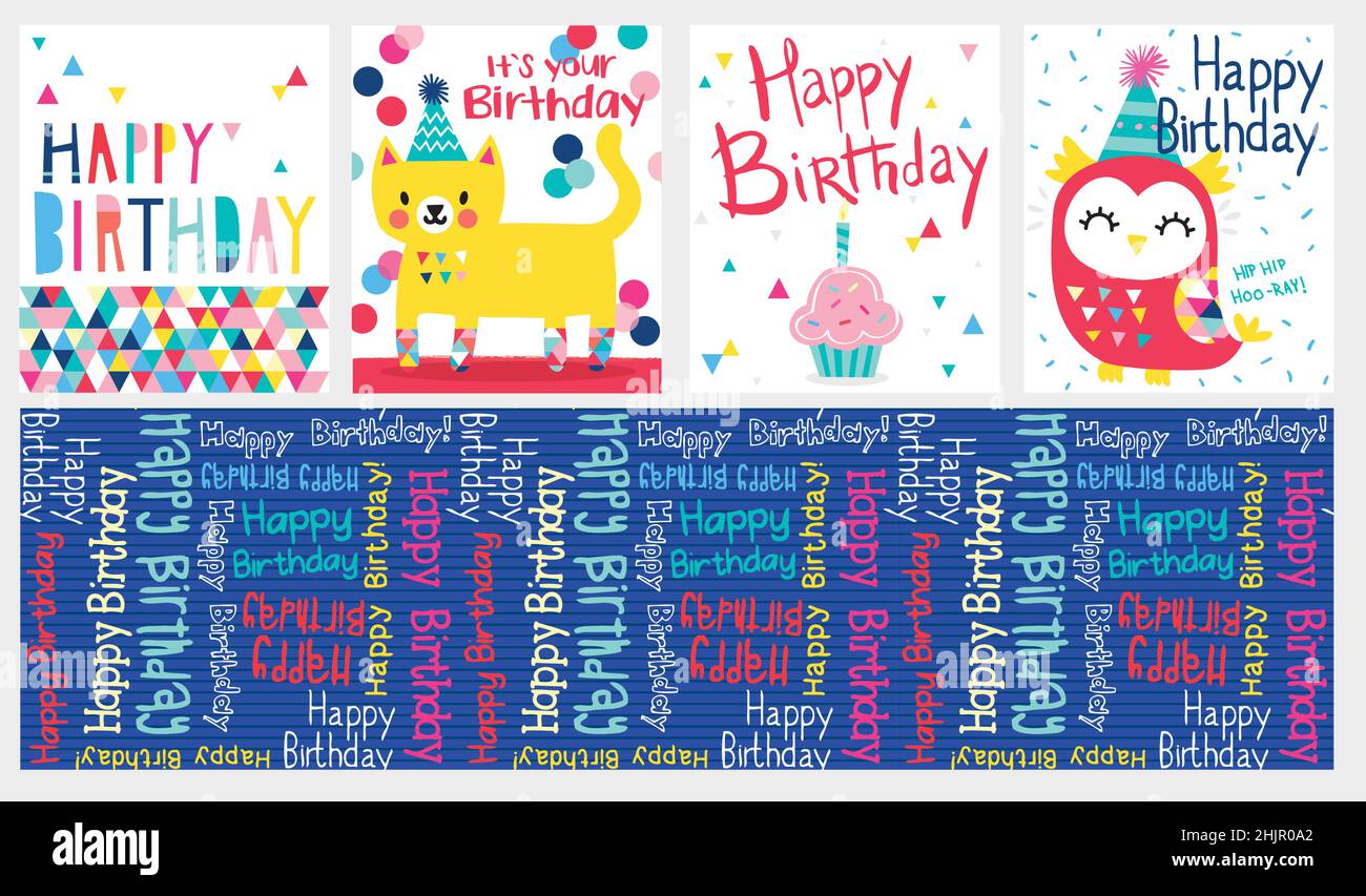 Birthday graphics and pattern set Stock Vector Image &amp; Art - Alamy