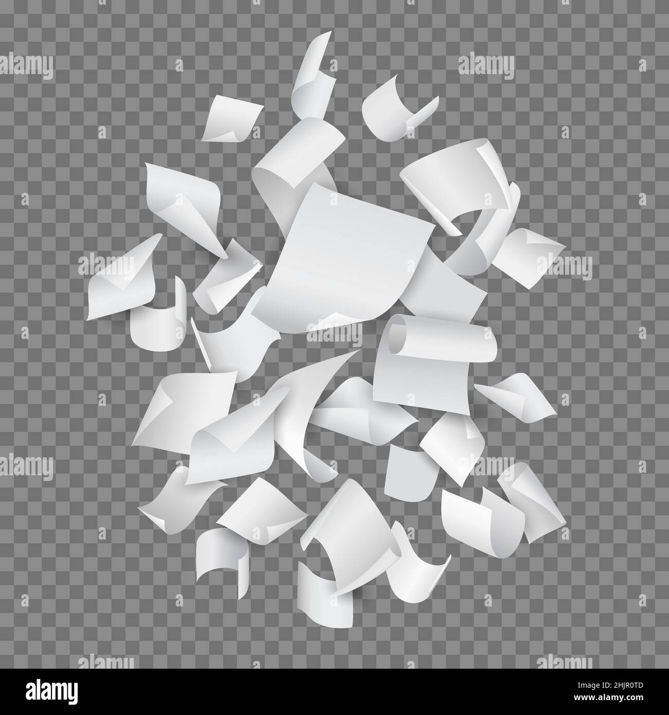 Flying papers group. Realistic white notebook pages, blank sheets