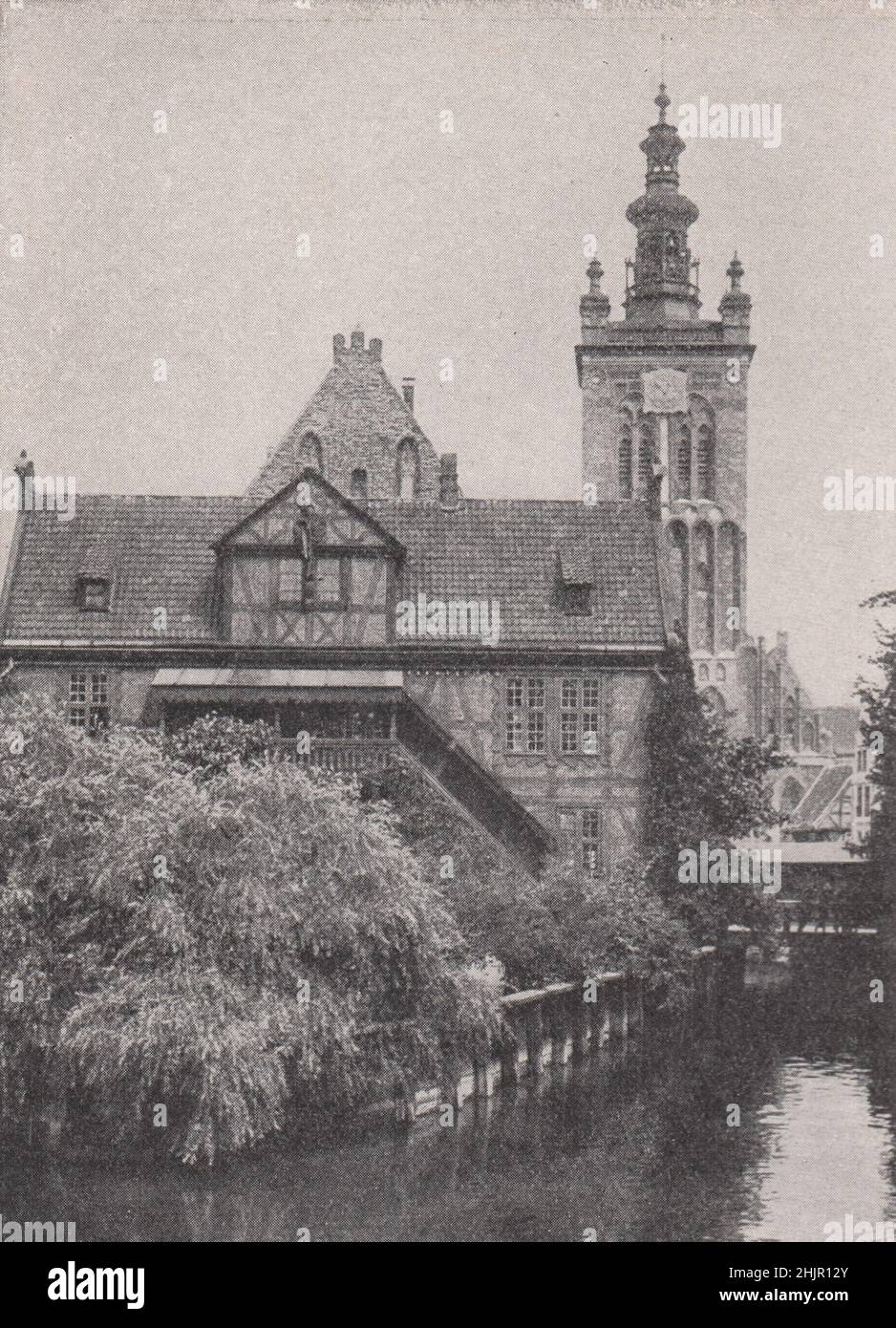 Part of Danzig's picturesque great mill. Poland. Danzig Gdansk (1923) Stock Photo