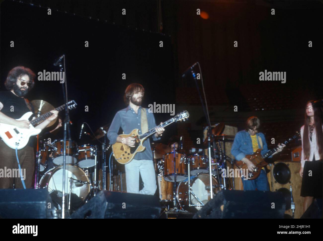 The Grateful Dead performing in 1977 Credit: Jeffrey Mayer / Rock Negatives / MediaPunch  Jerry Garcia Stock Photo