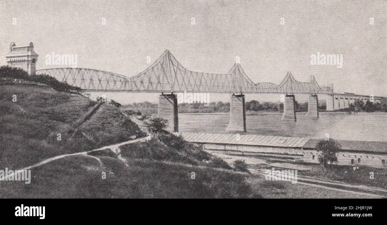 Carol bridge, a remarkable triumph of engineering skill. Romania. Dobruja (1923) Stock Photo