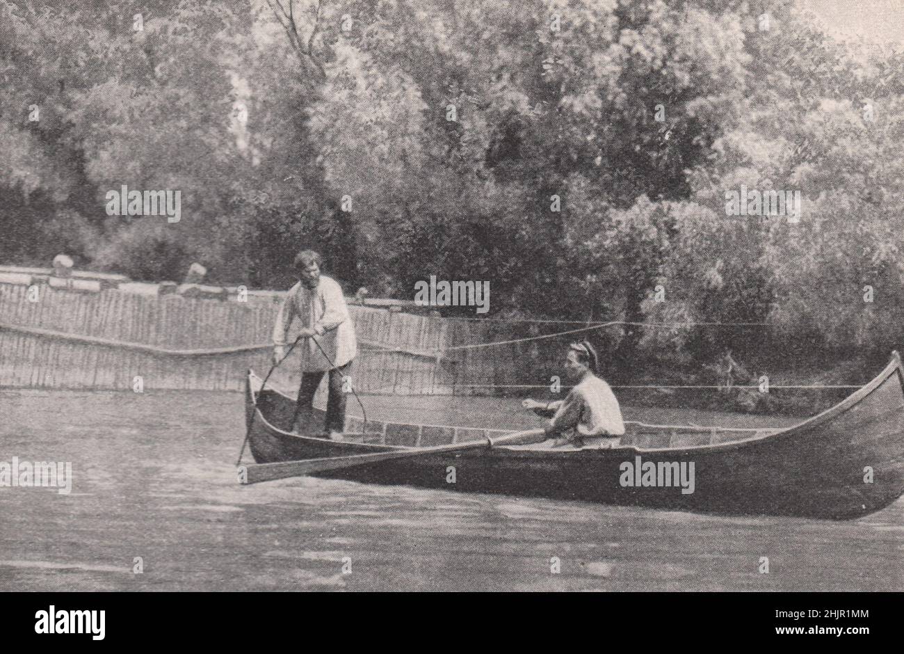 Sturdy fisherfolk of the treacherous danubian marshlands. Romania. Dobruja (1923) Stock Photo