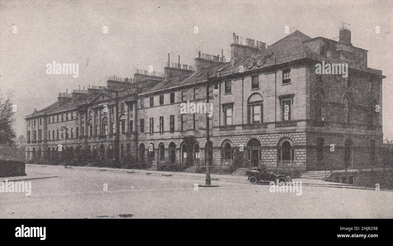 Solid freestone houses in charlotte square. Scotland. Edinburgh (1923) Stock Photo