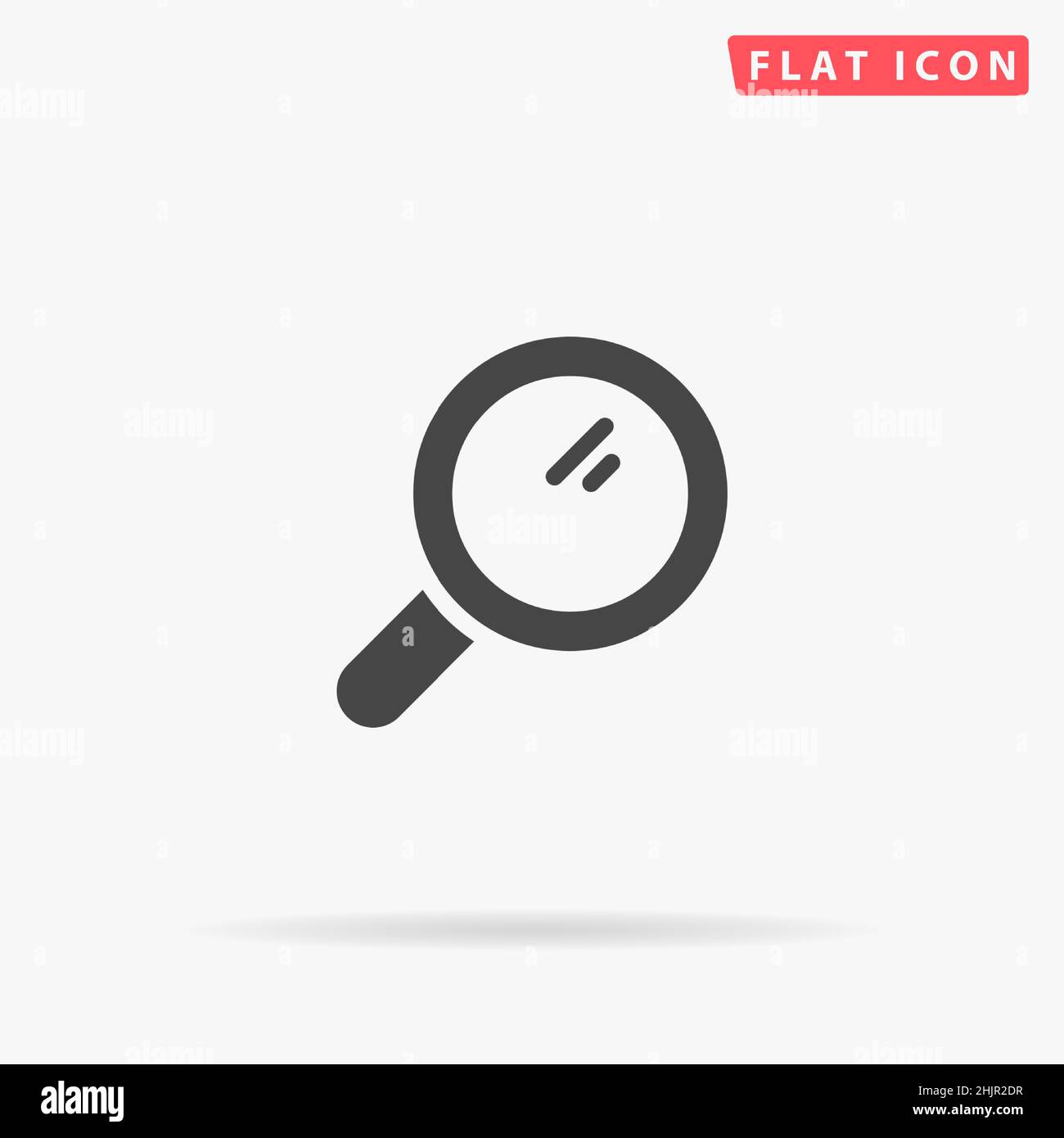 Magnifier flat vector icon. Hand drawn style design illustrations Stock ...