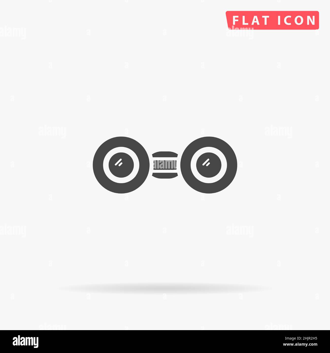 Binoculars flat vector icon. Hand drawn style design illustrations. Stock Vector