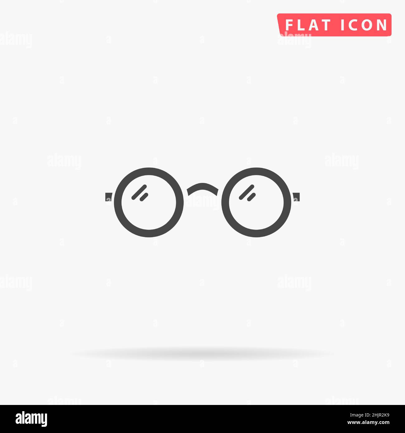 Glasses flat vector icon. Hand drawn style design illustrations. Stock Vector