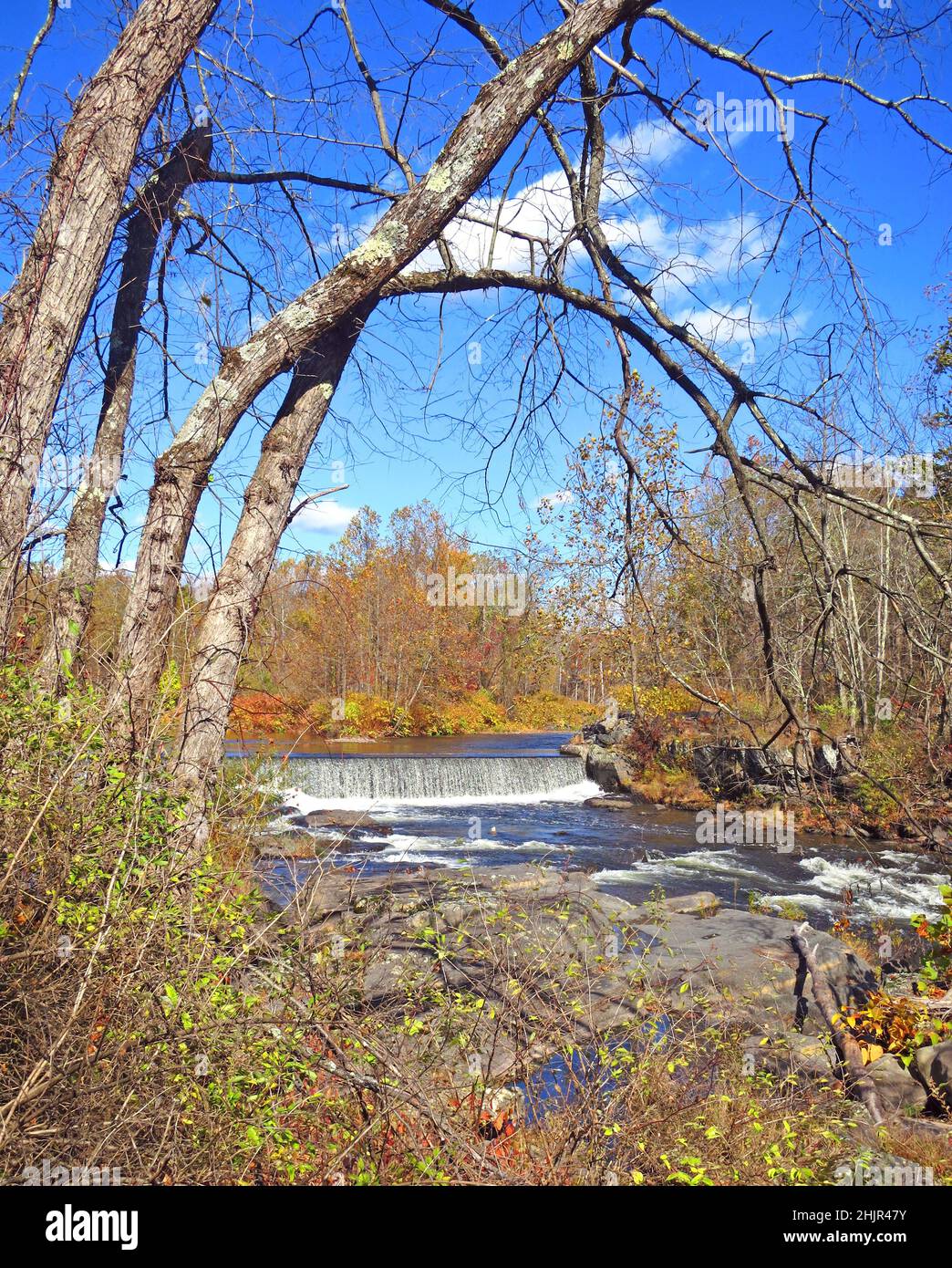 Brodhead Creek,with waterfalls, in the fall, is a 21.9milelong