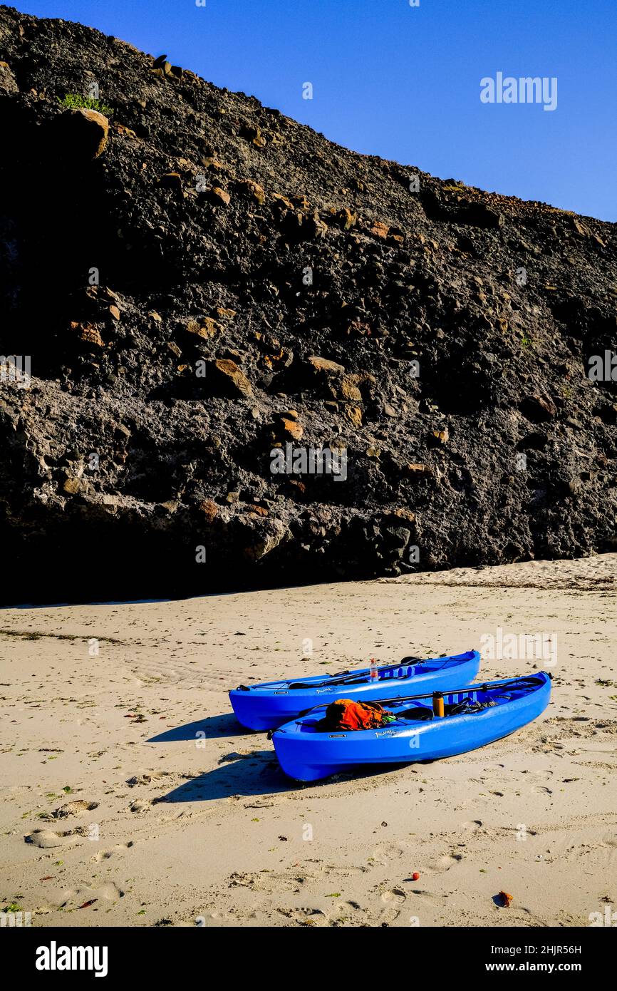 Kayaks on beach near Todos Santos, Mexico Stock Photo Alamy