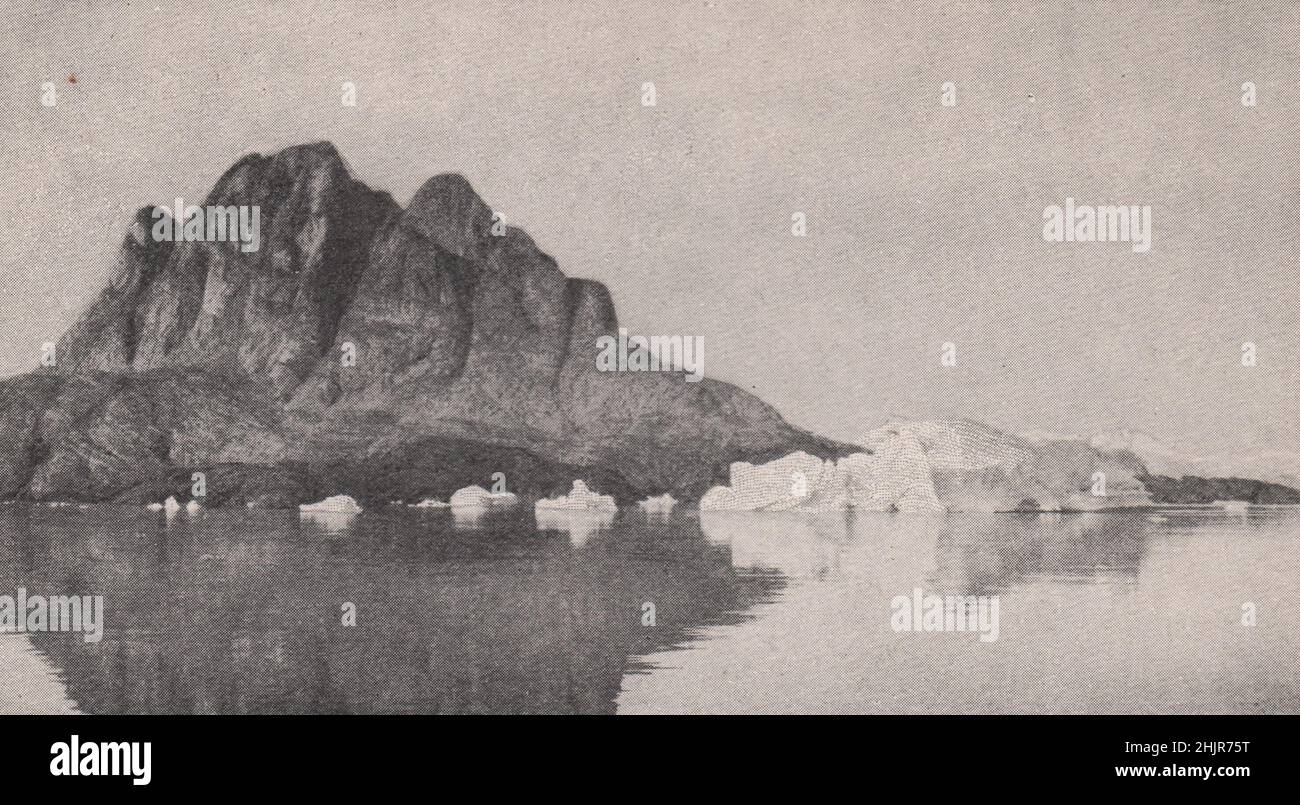 Umanak Isle, detached Bastion of crystalline igneous rock. Greenland (1923) Stock Photo