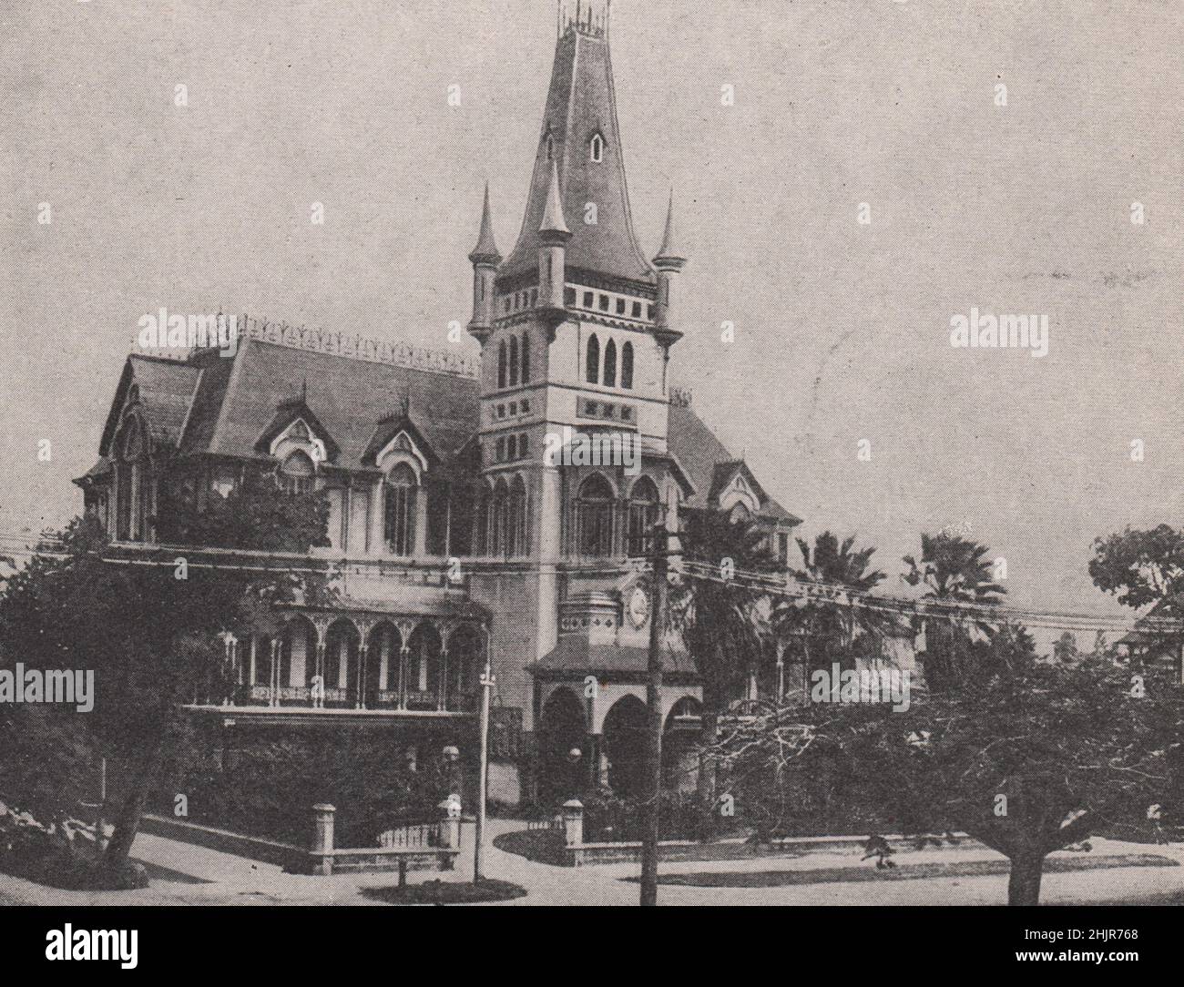 Fine Town-hall in the capital of British Guiana. Guyana. Guianas (1923) Stock Photo