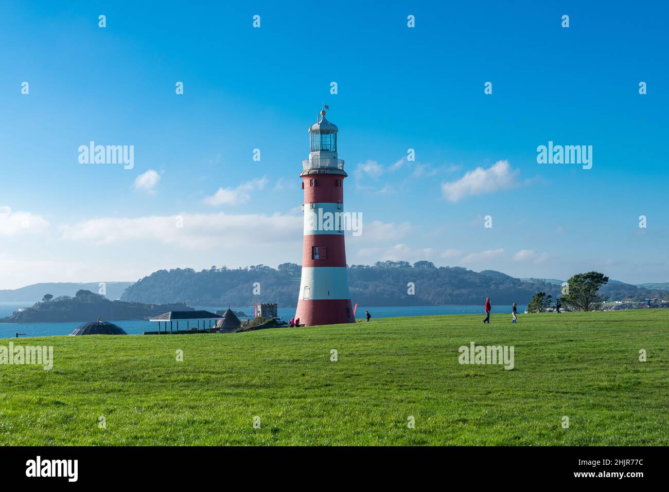Smeaton's Tower, the old Eddystone Lighthouse, in Hoe Park, Plymouth