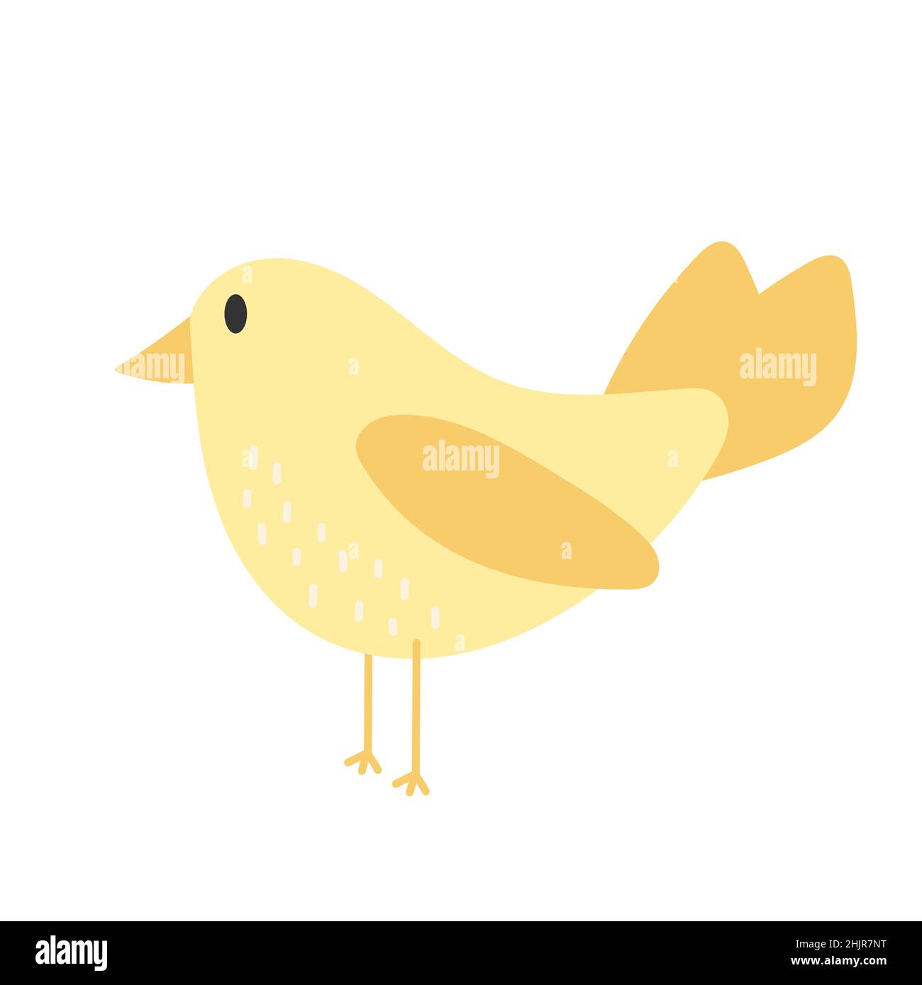 Cute yellow bird animal - cartoon vector in hand drawn simple style on  white Stock Vector Image & Art - Alamy